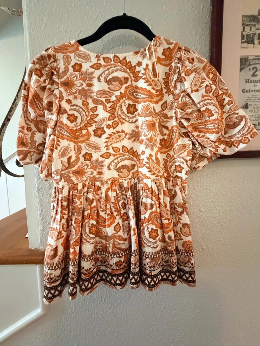Anthropologie puff sleeve babydoll blouse size xxs